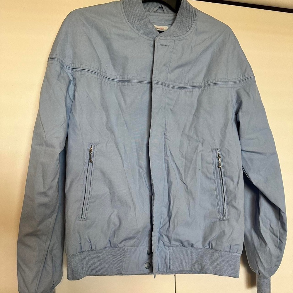 Vintage light blue jacket! Great graphics, size medium!